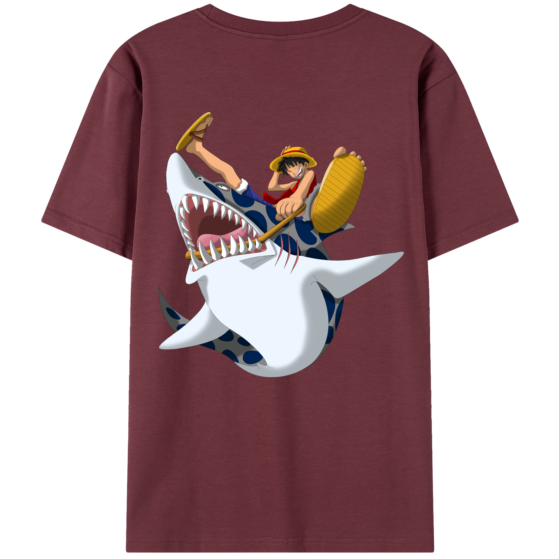 ワンピース モンキー・D・ルフィ ONE PIECE Monkey D. Luffy 綿100％半袖Tシャツ（背面プリント）